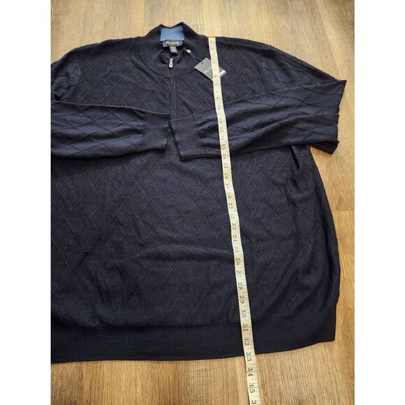 NWT Jos. A. Bank Argyle Wool Blend 1/4 Zip size men's 4X Blue Longsleeve stretch - Picture 5 of 7